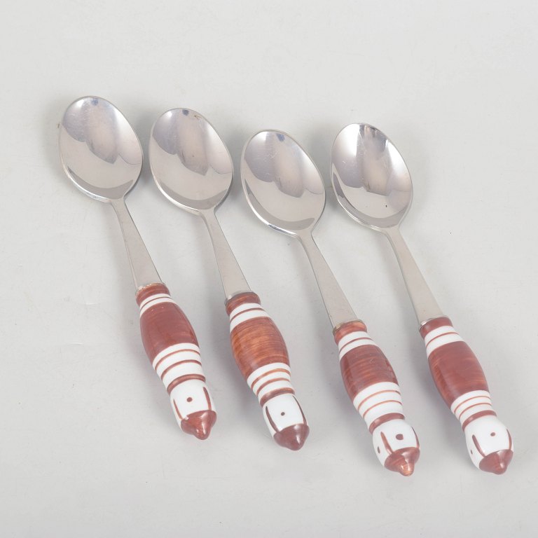 Bjørn Wiinblad for Rosenthal, set of four teaspoons.
